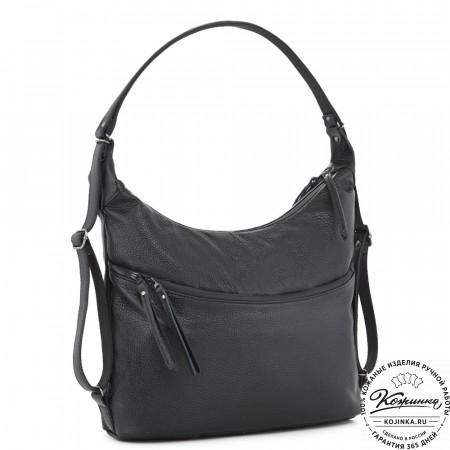  Женская кожаная сумка-трансформер "Ливадия" (черная)